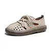 Sapatos de Salto Único Romanos para Mulheres Atacado Novo Verão Mais Vendidos Vazados Respiráveis Sapatos de Salto Único Sola Grossa Retrô Casual Tamancos Fechados