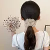 Scrunchie de Organza Esponjoso Estilo Perezoso Estilo Coreano Elegante Diadema Plegada Banda Elástica para Cola de Caballo de Mujer Cuerda para el Cabello