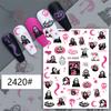 Stickers de uñas de Halloween transfronterizos calavera calabaza malvada rojo brillante tarjeta bruja graffiti stickers de uñas al por mayor