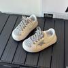 Sapatos de prancha para meninas Sequin Star Sapatos de prancha baixos 2024 Primavera e Outono Novos tênis casuais leves e respiráveis para meninos na moda