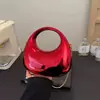 2025 Nova Moda Banquete Passeio Bolsa Portátil de Acrílico Cor Degradê Bolsa Meia-Lua Corrente Bolsa Transversal Rígida