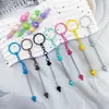 Llavero de Cuentas de Dopamina Hebilla Cuadrada Hebilla Redonda Varilla de Cuentas Pintura Multicolor Llavero para Teléfono Móvil Colgante Pequeño Exquisito