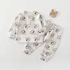 Conjunto de ropa de otoño para niños, conjunto suave de dos piezas de algodón para bebé, ropa interior para bebé de niños y niñas, conjunto de dos piezas térmico para dormir