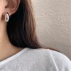 S925 Agulha de Prata Estilo Coreano Minimalista All-match Comutação Metal Ear Studs Arc Vento Frio Internet Vermelho Adzuki Brincos de Feijão Mulheres