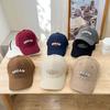 Gorra de Celebridad de Internet para Mujer Otoño e Invierno Gorra de Béisbol de Pana con Letra Logo Dream Versátil Gorra con Visera Grande y Cara Pequeña