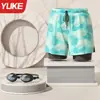Bañador para Hombre, Nuevo Estilo Doble Capa Anti-Vergüenza, Pantalones de Baño para Playa y Aguas Termales para Hombre, Venta al por Mayor de Equipamiento para Natación