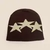 Gorro de Punto Jacquard Estilo Americano Simple de Cinco Puntas para Otoño e Invierno para Hombres y Mujeres Cálido Sombrero de Calle para el Frío Gorro de Punto al por Mayor