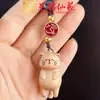 Nuevo Colgante de Borla para Llavero de Gato Tallado en Madera de Haya Yiming Xianyuan Dibujo Animado Lindo Colgante