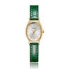 Relógio feminino oval de aço de bambu com pulseira casual simples, relógio vermelho vivo dourado, geração de atacado