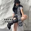 Cachecol de Franjas Leopardo Retrô de Nicho Feminino 2024 Outono e Inverno Novo Estilo Coreano Cachecol Pequeno Tricotado em Lã de Alta Qualidade