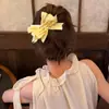 Estilo Nuevo de Primavera Lazo Arrugado Perla Pinza de Pato Pasador Elegante Versátil Moño Medio Recogido Estilo Suave