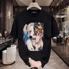 Camiseta Estilo Americano Tendência Marca Clown Feminina Estampada Manga Curta Masculina 2024 Verão Nova Solta Tendência Top Estudante