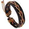 Pulsera de cuero de vaca tejida a mano de diseño simple de nicho estilo coreano Pulsera de celebridad de internet Joyería personalizada para novias estudiantes joyería