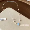 ¡Brillo de Cuentas Azul Claro! Collar de Perlas Redondas de Zirconia con Abalorios Estilo Vacaciones en la Playa Cadena para la Clavícula Joyería de Alta Gama Venta al por Mayor
