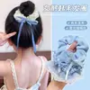 Ligas para el Cabello de Encaje Lindas y Dulces, Ligas Azules de Cuadros Grandes Estilo Coreano, Scrunchies para Niños, Accesorios para el Cabello al por Mayor