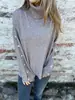 Amazon 2026 Sitio Independiente Europeo y Americano Nuevo Suéter de Punto para Mujer Otoño/Invierno Casual de Cuello Alto Abotonado para Mujer