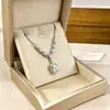 Collar de Acero de Titanio con Colgante Cuadrado de Borla Microincrustado, Superventas Transfronterizo, para Mujer, Gama Alta, Lujo Ligero, Versátil, Cadena de Cuello que No se Desvanece