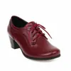 Zapatos de Mujer Europeos y Americanos, Exportación Retro Planos de Tacón Medio con Punta Plana D5058