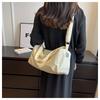 Bolsa de Tecido Oxford para Mulheres, Fashion, Grande Capacidade, Versátil, Casual, Tendência, Ombro Único, Transversal, Para o Trabalho, Simples, Off-White, Compras