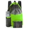 Mochila Esportiva de Rede com Cordão, Bolsa para Mergulho e Natação, Alças de Ombro com Amortecimento a Ar, Mochila de Tecido Oxford