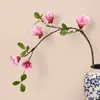 Flores artificiales de magnolia, arreglos florales decorativos inspirados en el Zen de estilo chino, accesorios para fotografía de bodas, decoraciones para escenas de bodas, flores artificiales