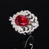 Joyería de piedras preciosas de colores de venta caliente transfronteriza Anillo europeo y americano para mujer Estilo retro Brillante con diamantes Anillo para dedo de mujer Anillo de esmeralda