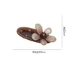 Pinza para el pelo de flor y perla elegante de lujo ligero, mechones versátiles exquisitos para el flequillo, pinza lateral, pinza de pico de pato de moda, accesorio