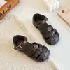 Keke Sandalias de Verano Florales Retro Dulces para Niños Pequeños Niños Sandalias Romanas Tejidas de Punta Cerrada Zapatos de Bebé