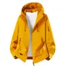 Nueva Chaqueta con Capucha de Color Sólido Simple para Primavera/Otoño, Transpirable, Duradera, Cortavientos, Impermeable, Chaqueta Versátil para Senderismo al Aire Libre para Hombre