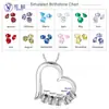 Collar con colgante de corazón de piedra de nacimiento de 12 colores Love para el Día de la Madre, nombre de familia, novias, letras, bricolaje, suministro de fabricantes