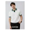 Venta Directa de Fábrica Camisa Polo Nueva de Verano para Hombre con Cuello de Color Contrastante, Estilo Ligeramente Maduro, Casual de Negocios Manga Corta Venta al por Mayor Transfronteriza