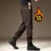 Pantalones Casuales para Hombre, Pantalones Versátiles Forrados de Polar, Corte Holgado, Marca de Moda, Pantalones Harem Modernos para Otoño e Invierno