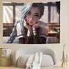 Tapiz de Fondo de Chica de E-Sports para Sala de Estar y Dormitorio, Decoración de Mesita de Noche Estilo Ins, Tapiz de Dormitorio, Estilo de Moda