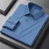 Camisa de Lana para Hombre, Suave y Transpirable, Para Viajes de Negocios, Vestimenta Formal Profesional, Color Sólido, Camisa Versátil, Mangas Largas para Hombre