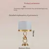 Abajur de Mesa para Quarto Luz de Cabeceira Americana Luxo Leve Cobertura de Tecido Decoração Criativa de Metal Fábrica de Fornecimento Transfronteiriço Decoração Economia de Energia