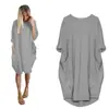 Vestido Fuente Aliexpress Moda Europea y Americana Casual Longitud Media Elegante Tallas Grandes Comercio Exterior Ropa de Mujer con un Temperamento Elegante