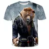 Camiseta Nueva Transfronteriza Jiu-Jitsu Animal Impresión Digital 3D Camiseta Casual de Manga Corta para Adultos y Niños Suministro de Exportación