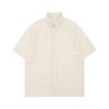 Camisa de Verano Nuevo Estilo Retro Rayada de Manga Corta Marca de Moda Holgada Versátil Moderna Guapa Camisa Casual Transpirable para Hombre