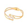 Pulsera de cuatro flores material de acero de titanio no se desvanece pulsera exquisita de alta gama pulsera de oro de 18 quilates nicho lujo ligero