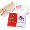Caja de regalo de toalla navideña de algodón puro, toalla facial roja y verde bordada, regalo de comercio exterior de Papá Noel, toalla de Año Nuevo