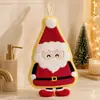 Toalha de Mão de Cozinha Cartoon de Natal com Pernas Penduradas Fofa Espessa para Banheiro Doméstico Absorvente de Água Sem Fiapos