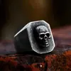 Acero Guerrero nuevo anillo de calavera envejecida de acero inoxidable al por mayor estilo punk retro europeo y americano anillo de acero de titanio