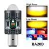 Faro Modificado para Motocicleta Transfronterizo Ba20D H4 P15D Blanco y Amarillo Luz Alta/Baja Foco Ojo de Pez de Advertencia Rojo y Azul