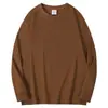 Camiseta de manga longa para outono e inverno 500G, algodão Xinjiang de peso pesado, branco puro, moletom gola redonda com costura dupla, unissex