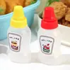 Mini Botella Portátil para Salsas Bento Japonés Salsa Kétchup Botellas Divididas Plástico Condimento Exprimir Botella para Salsas