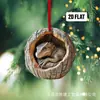 Decoraciones Navideñas Transfronterizas de Búho y Mapache Nuevas, Adornos para Árbol de Navidad, Colgantes Pequeños Planos 2D Acrílicos