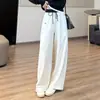 Zedai Jia Yi Calça Nezha com Cordão de Uso Bidirecional, Caimento Relaxado, Calça Cimitarra Drapeada, Calça Moletom Casual de Algodão Australiano, Calça Lanterna com Punho
