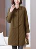 Gabardina con Costura Lingge para Mujer de Longitud Media 2024 Nuevo Otoño Hangzhou Estilo Italiano Primavera y Otoño Casual Elegante Abrigo de Principios de Otoño