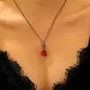 Conjunto de Joias Brincos Pingente Gota d'Água Caveira Halloween Retrô Colar Punk Estilo Sombrio Joias de Halloween