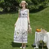 Vestido Algodón Seda Mujer Nueva Mamá Chaleco Sin Mangas Elegante Alta Gama Exquisito Verano Vacaciones Marinas Playa Vestido Largo